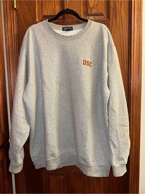 Lands' End Gray Crewneck Sweatshirt with USC Embroidery